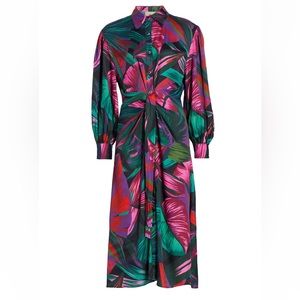 Farm Rio Midnight Leaves Midi-Dress